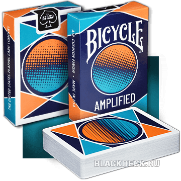 Bicycle Amplified - фановая колода для игры и трюков с продуманной трехцветной рубашкой