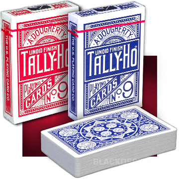 Tally-Ho №9 Fan Back - профессиональные карты с покрытием Linoid Finish