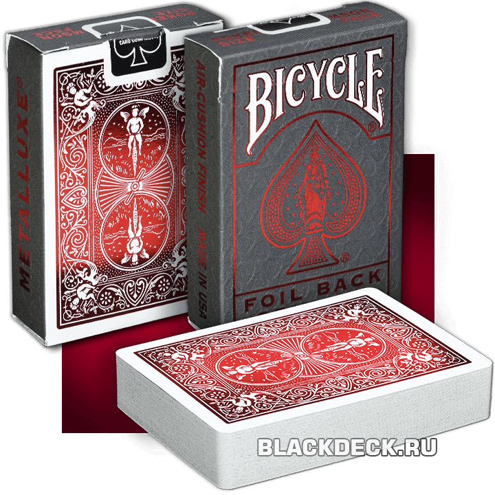 Bicycle Metalluxe Red - Foil Back Crimson