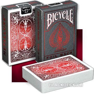 Bicycle Metalluxe Red - Foil Back Crimson