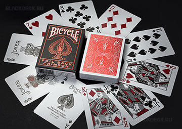 Колода игральных карт Bicycle Metalluxe Red - Crimson Rider Back
