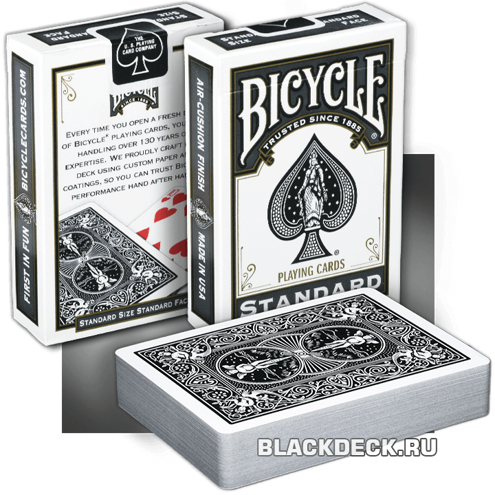 Bicycle Standard Grey - версия популярных карт Bicycle Standard, но с черным цветом рубашки