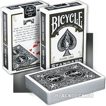 Bicycle Standard Gray - версия популярных карт Bicycle Standard, но с черным цветом рубашки