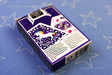 Обратная сторона коробочки игральных карт Bicycle Unicorn