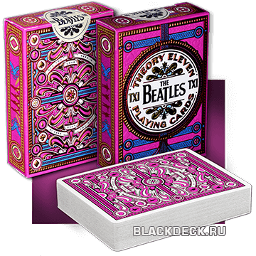 Beatles (The Beatles) Pink - игральные карты от компании Theory11