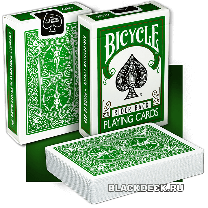Bicycle Rider Back Green - игральные карты с зеленой рубашкой