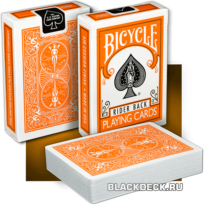 Bicycle Rider Back Orange - игральные карты с оранжевой рубашкой