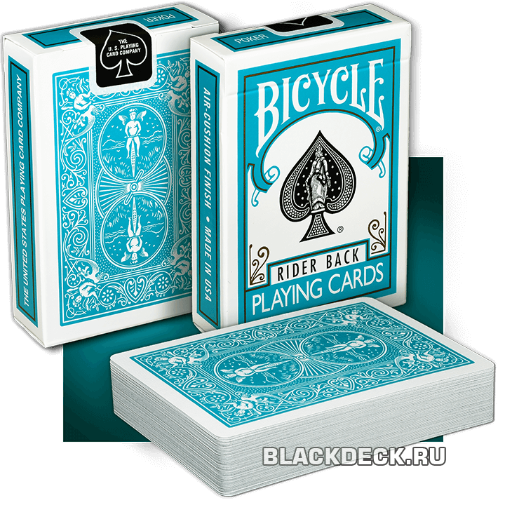 Bicycle Rider Back Turquoise - игральные карты с бирюзовой рубашкой